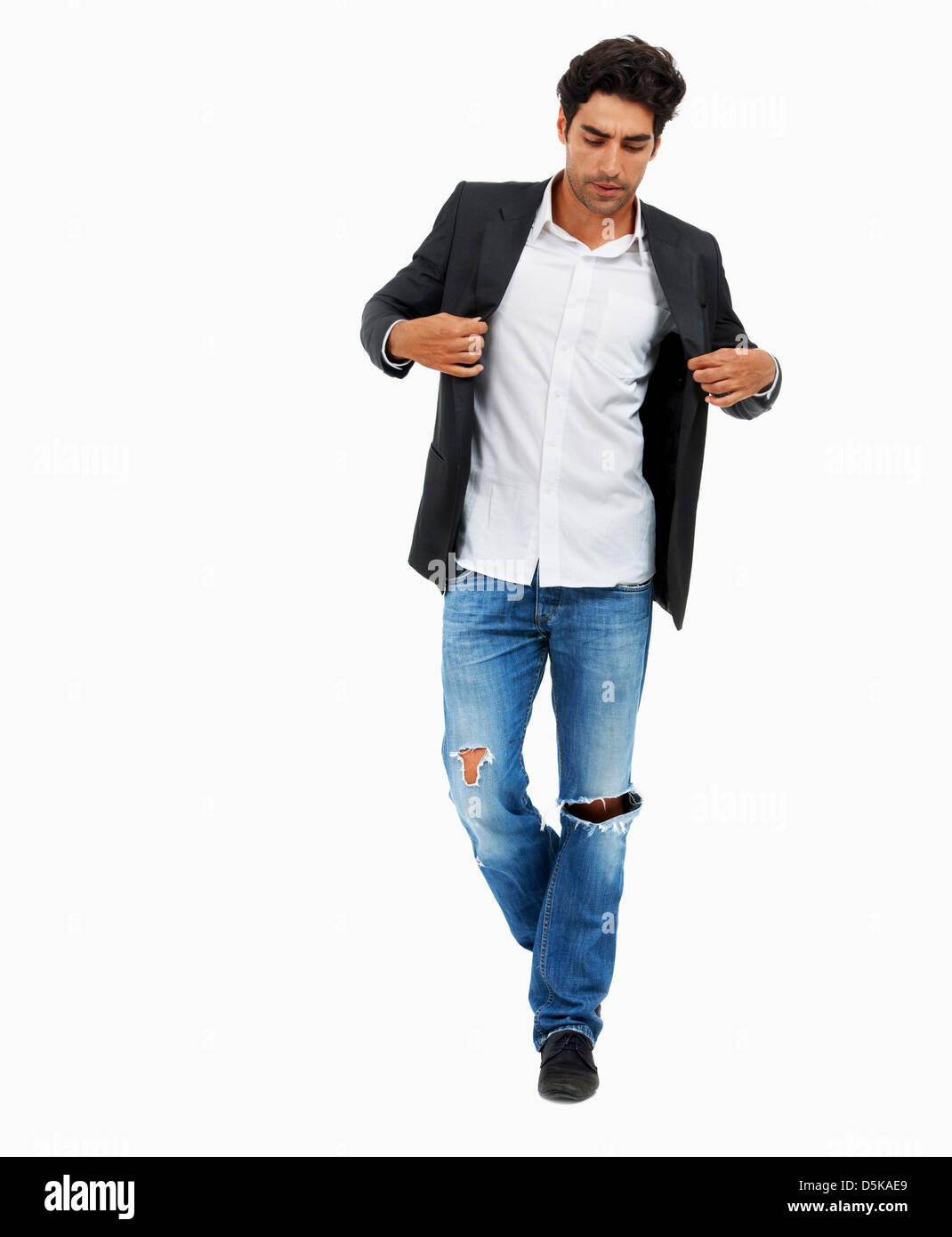 Ritratto in studio di uomo elegante Foto Stock