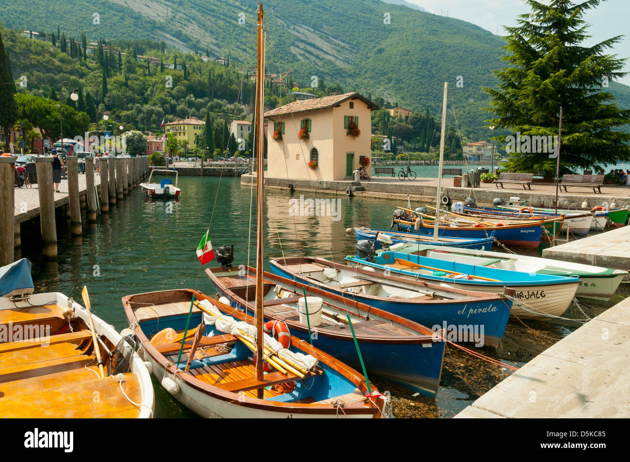 Marina a Torbole sul lago di Garda, Italia Foto Stock