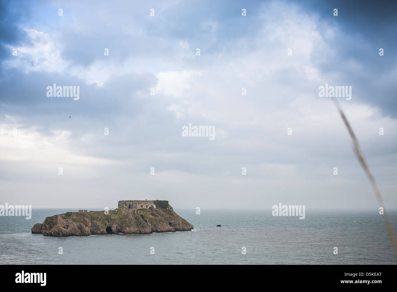 St Catherine's Island e Fort su Il Pembrokeshire Coast legata a Tenby. Foto Stock