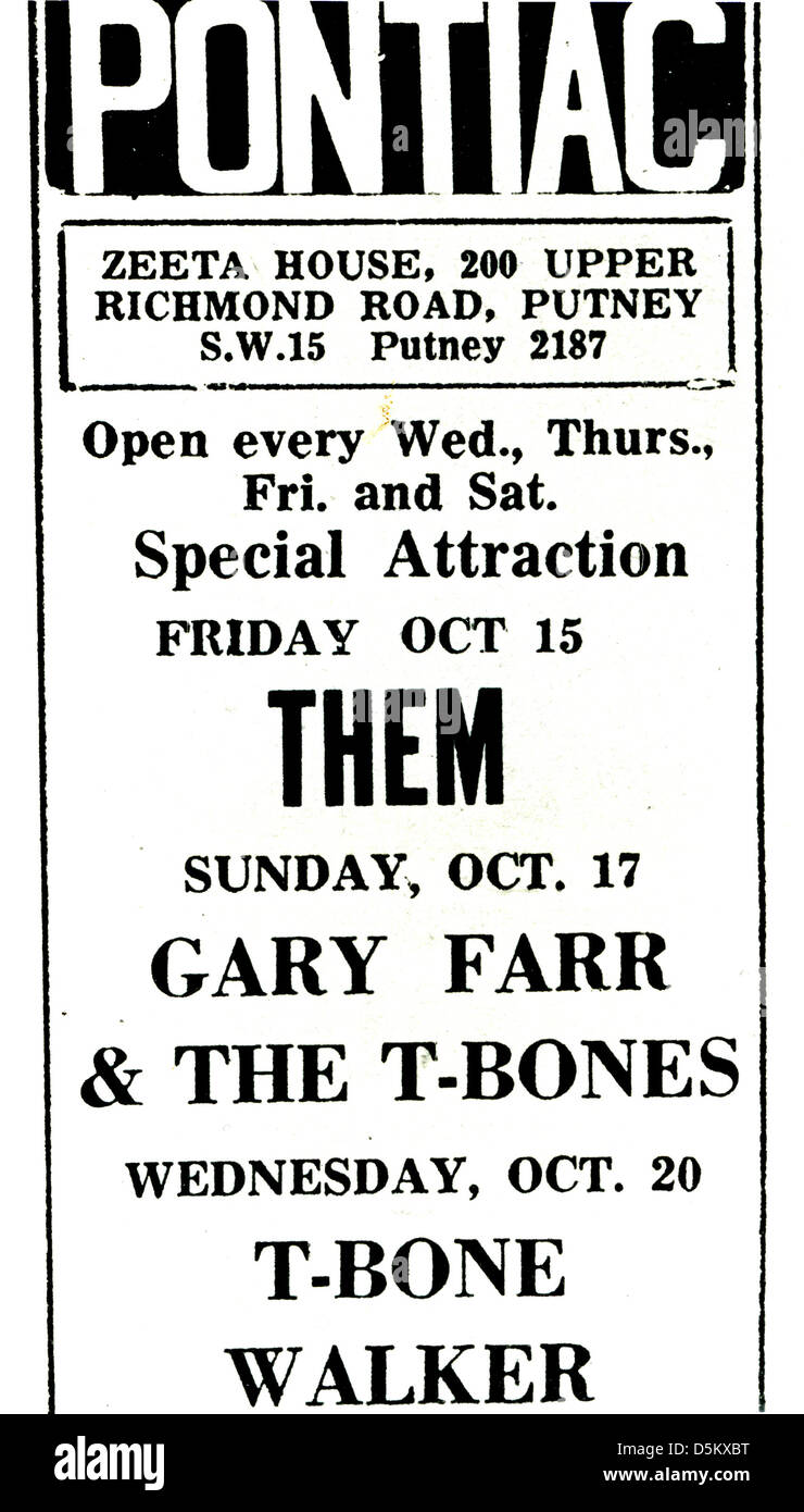Essi Gig inserzione nel Regno Unito carta da musica irlandese per gruppo pop in ottobre 1964 Foto Stock