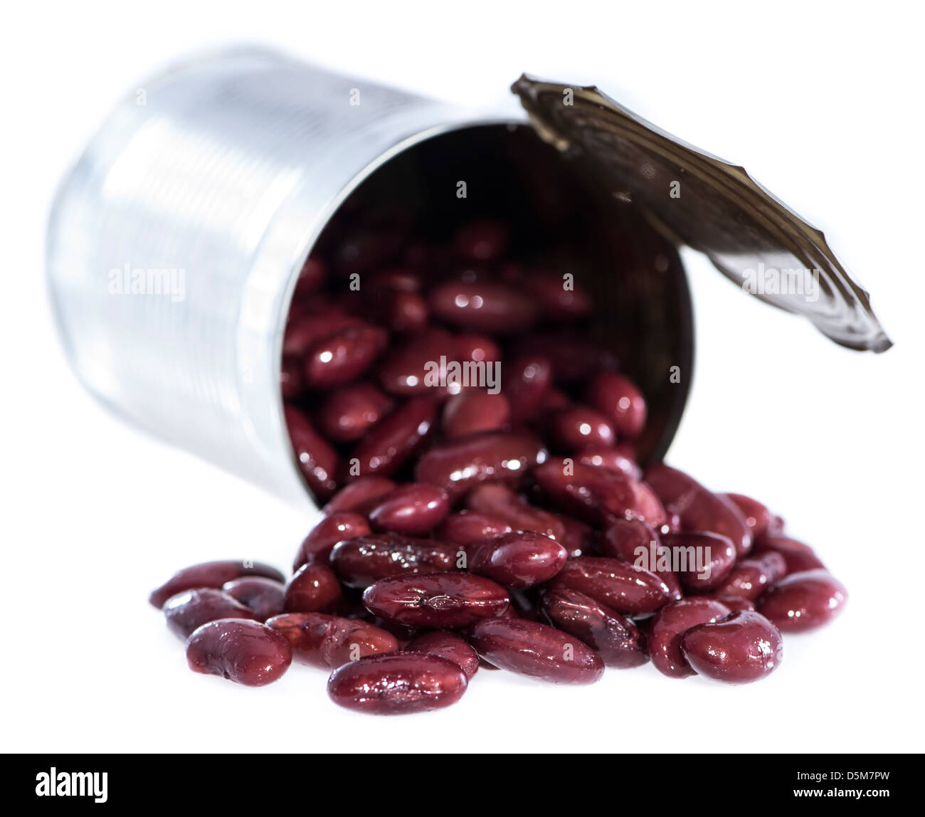 Possibile con i fagioli comuni isolati su sfondo bianco Foto Stock