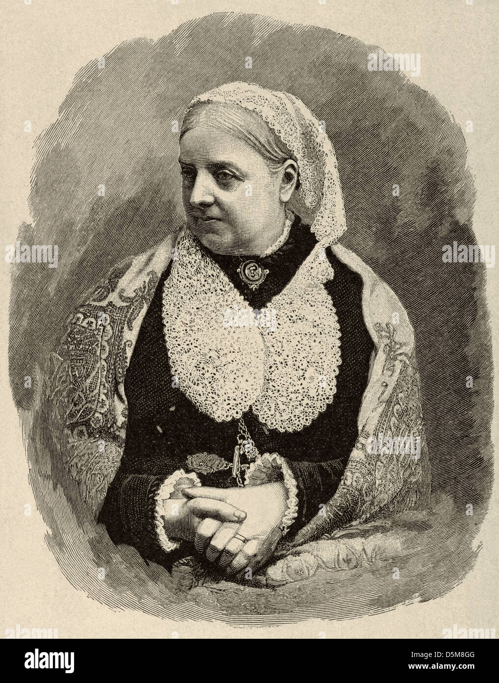 Dina Craik (1826-1887). Romanziere inglese e poeta. L'incisione nell'illustrazione iberica, 1888. Foto Stock