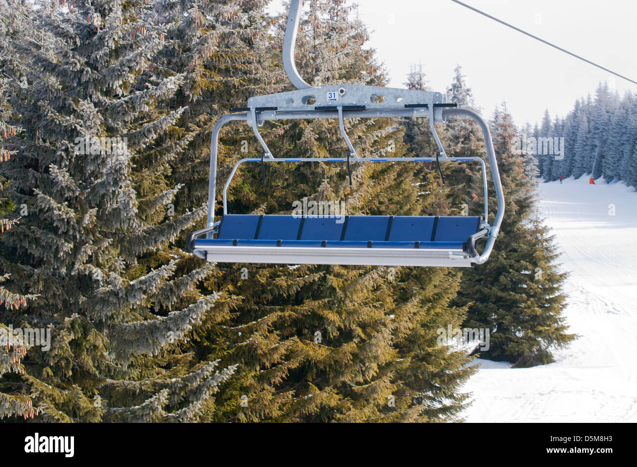 Trascinare il sollevamento in Kopaonik Serbia Foto Stock