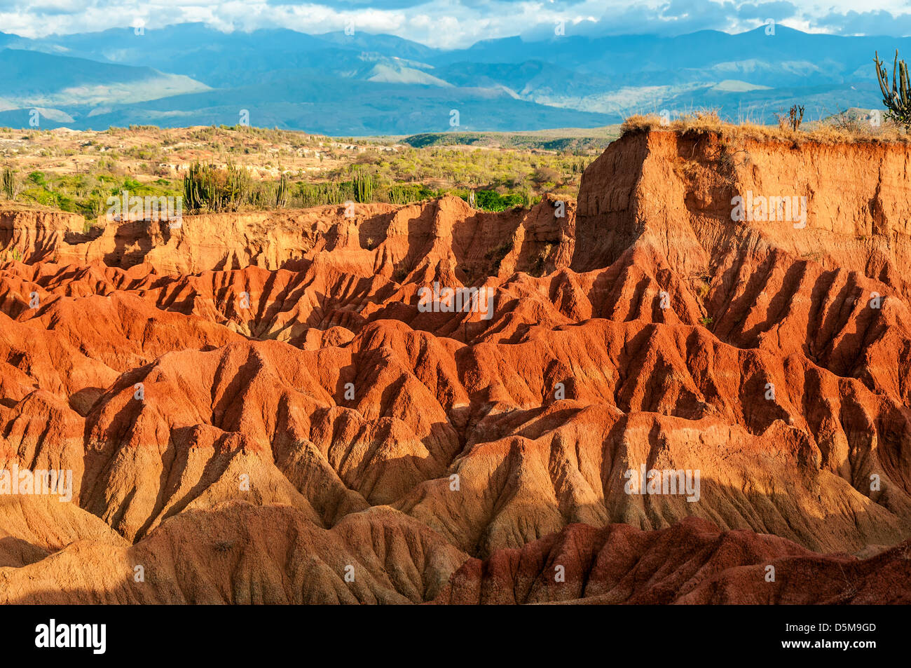 Le colline rosse di Tatacoa Desert bagnato dal sole in Huila, Colombia Foto Stock