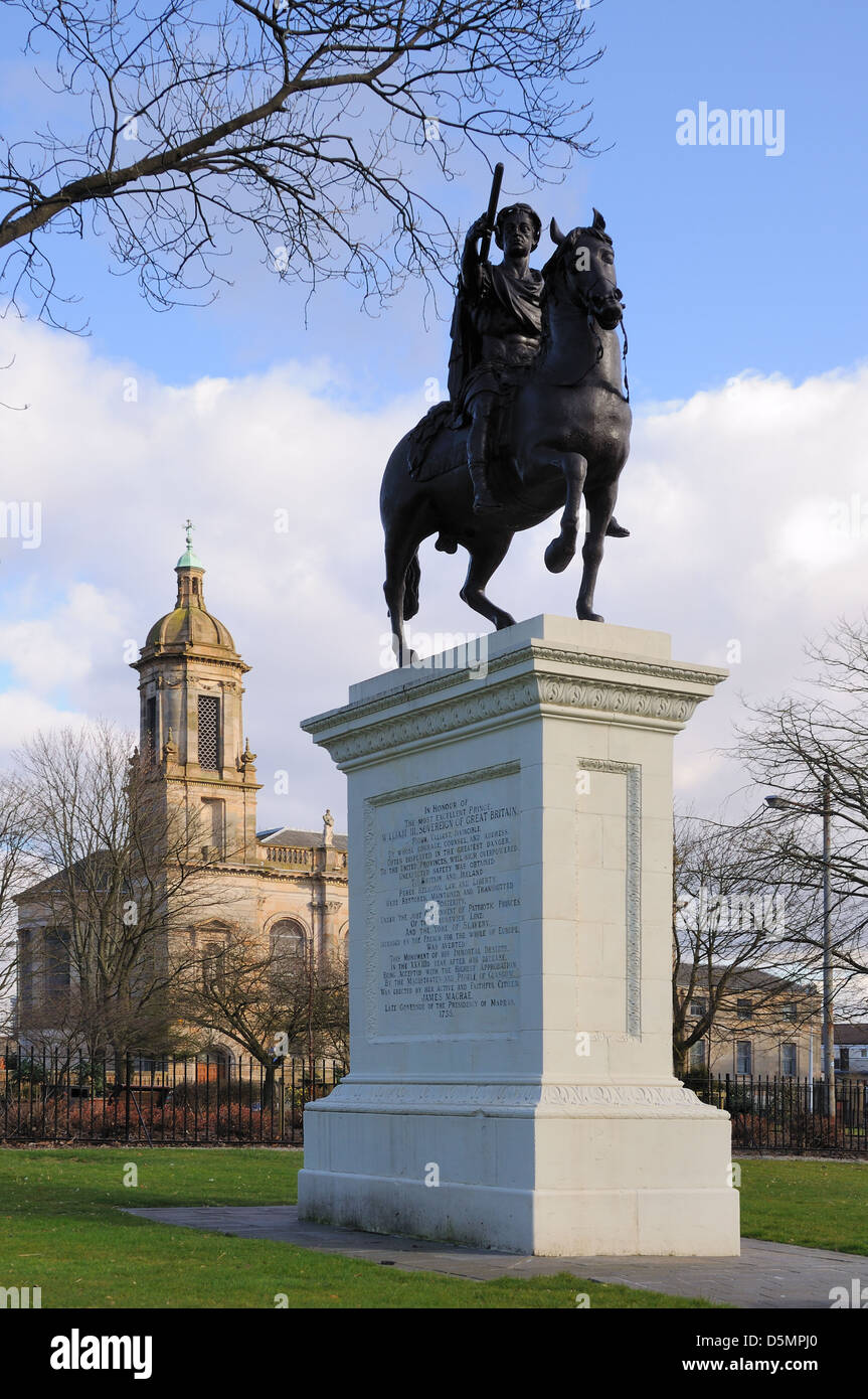 Guglielmo II, principe della statua arancione a Glasgow, Scozia, Regno Unito Foto Stock