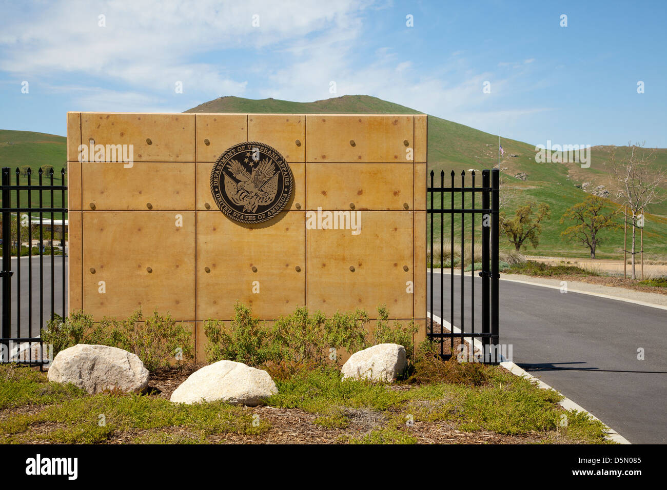 Ingresso a Bakersfield National veterani del cimitero, California, 2013. Foto Stock