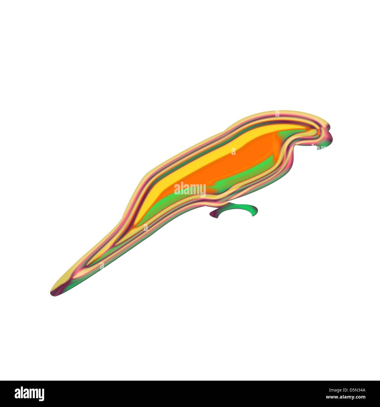 Lunga coda di parrot un pappagallo colorato piume Foto Stock