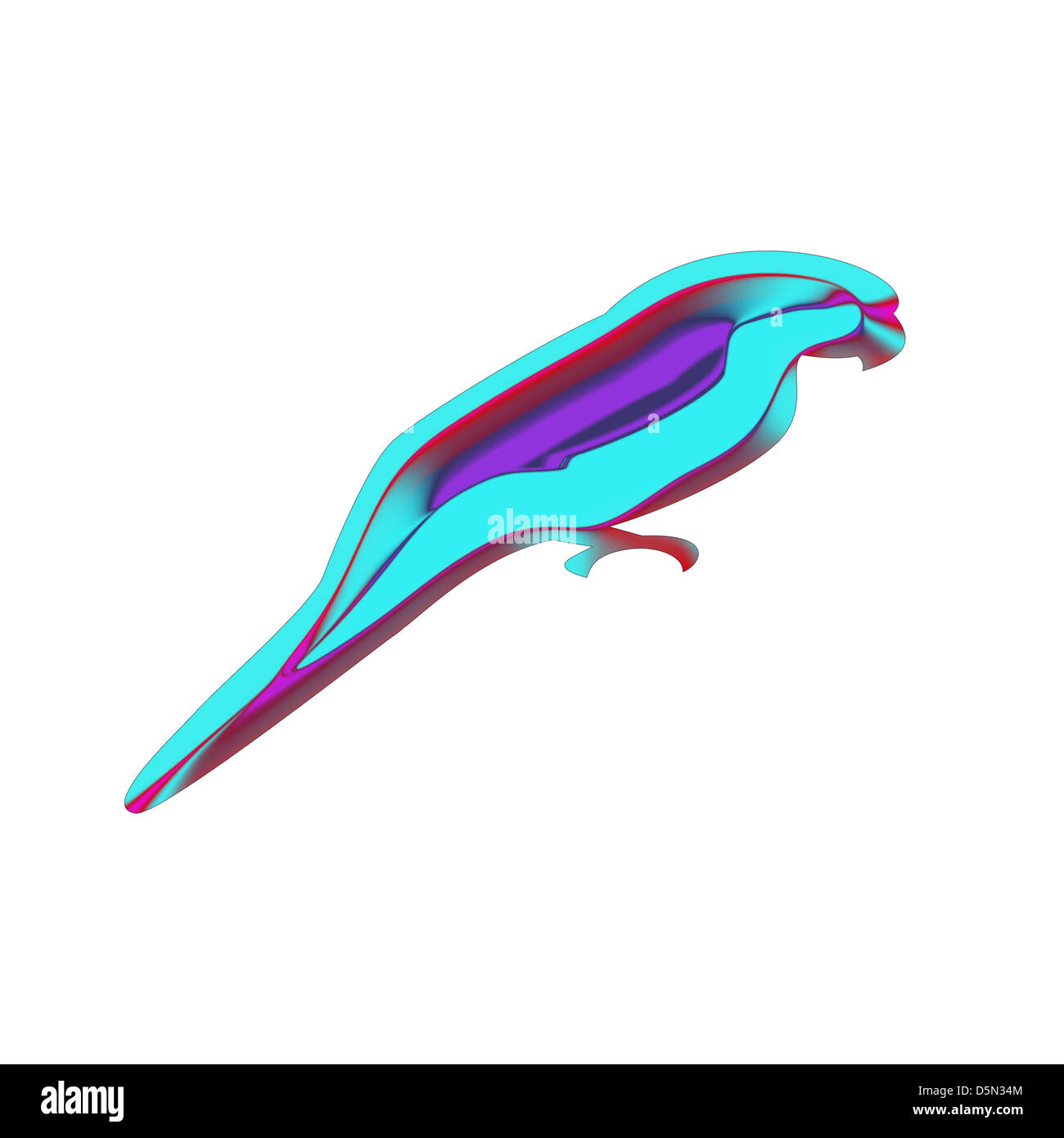 Lunga coda di parrot un pappagallo colorato piume Foto Stock