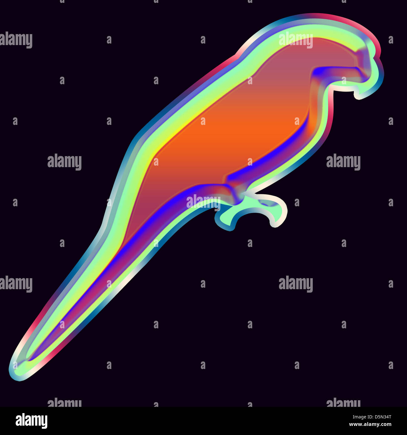 Lunga coda di parrot un pappagallo colorato piume Foto Stock