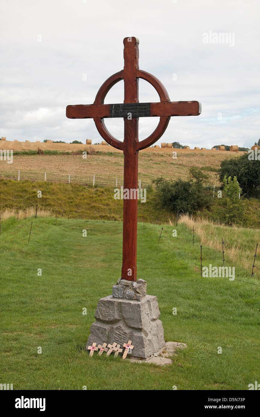 Una sezione di conserve di originale British & trincee canadese del 1916 presso il Terranova Memorial Park, Somme, Francia. Foto Stock