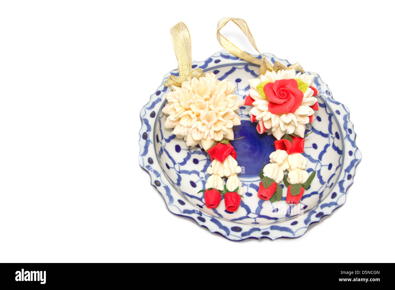 Un Malai il fiore nella tradizione Thai Style,significato per il messaggio di saluto e di benvenuto Foto Stock