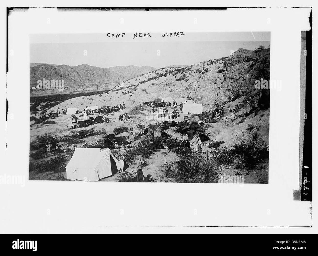Camp vicino Juarez (LOC) Foto Stock
