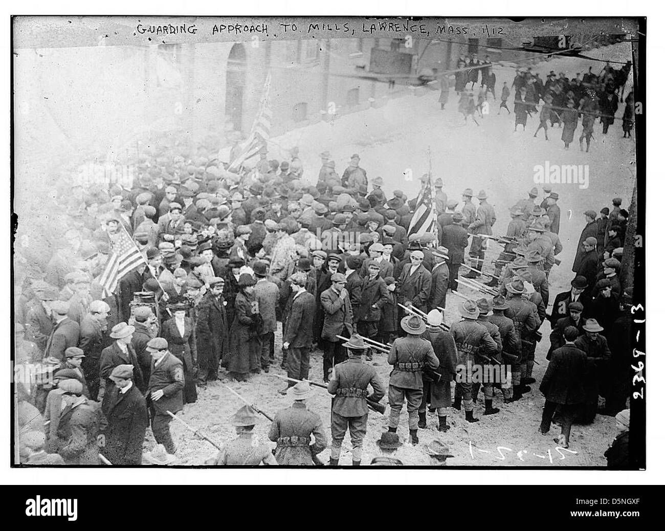 Approccio di guardia ai mulini, Lawrence, messa. (LOC) Foto Stock