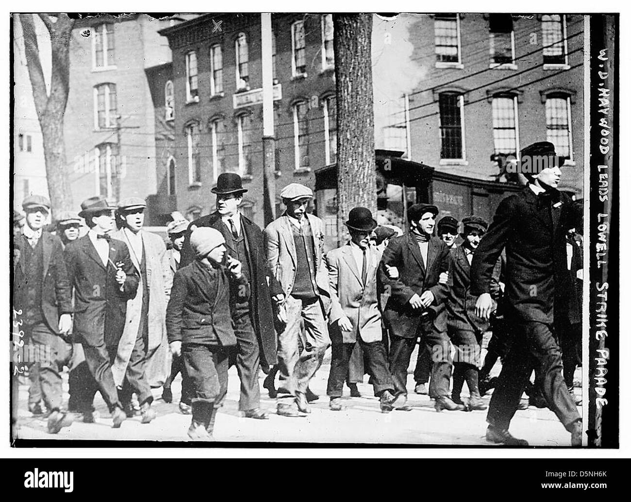 W.D. Haywood conduce Lowell strike parade (LOC) Foto Stock