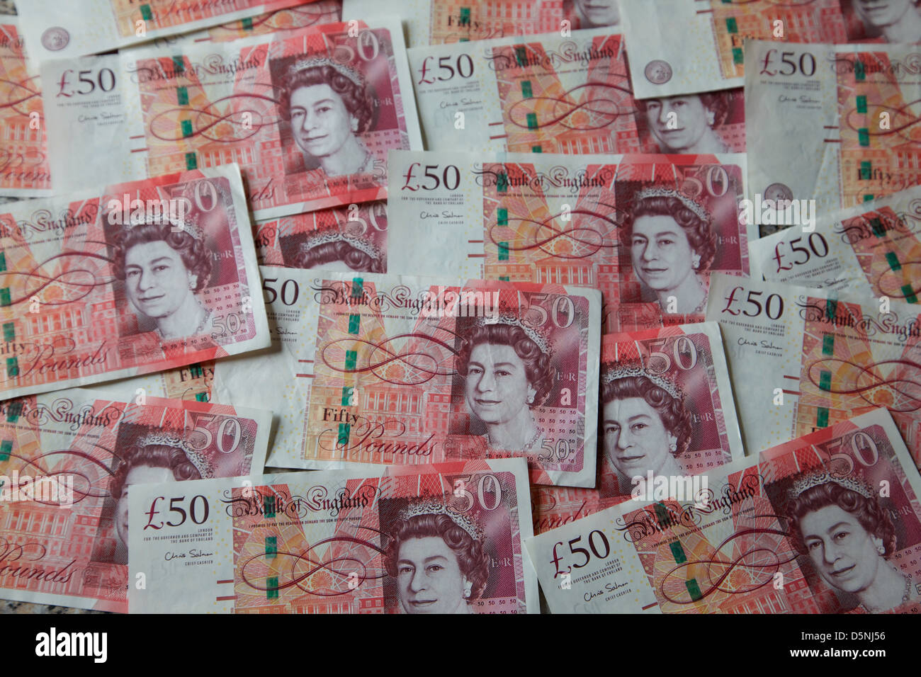 British £50 banconote Foto Stock