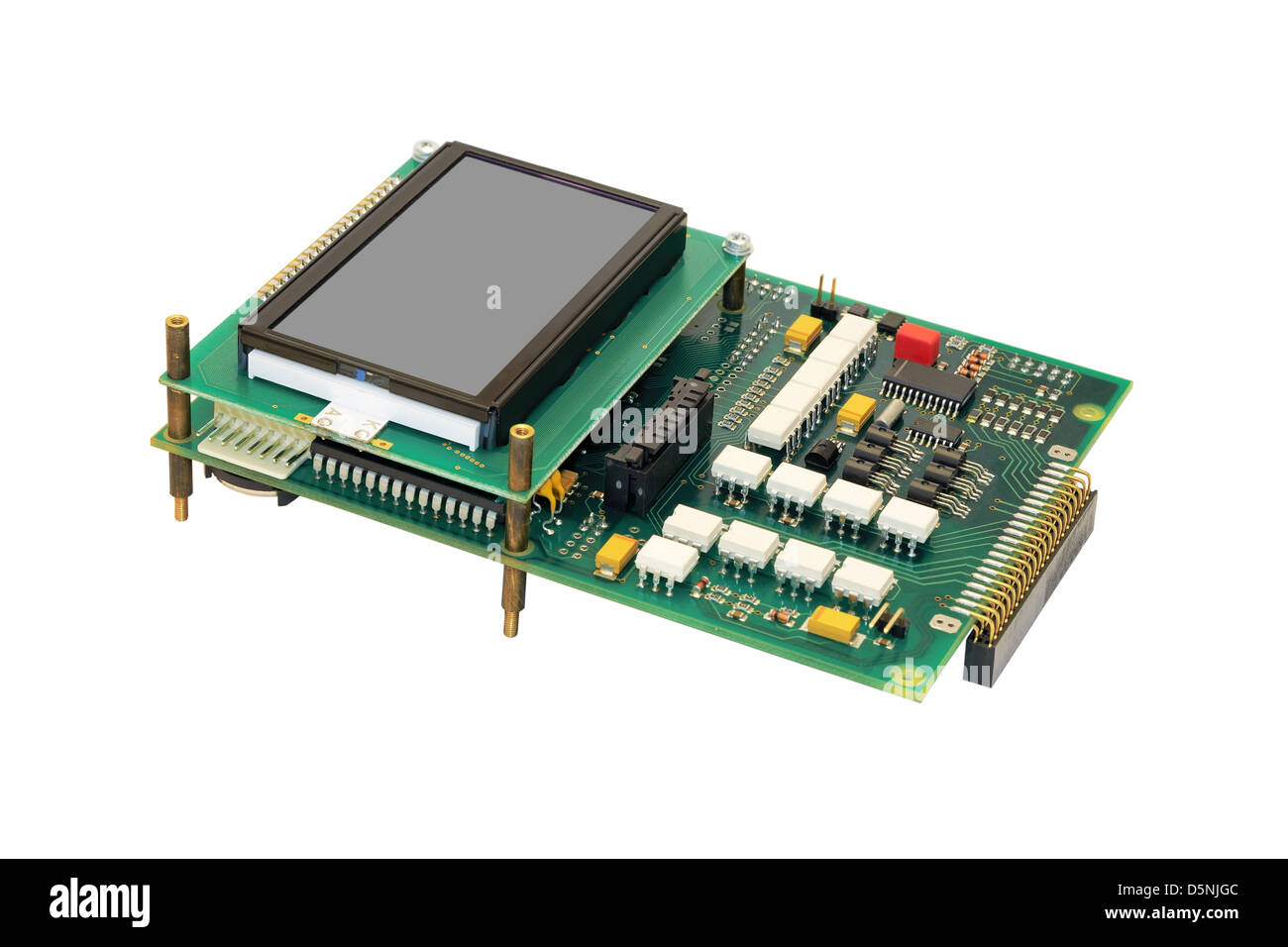 Optocouple, connettività smontato, scheda madre, a cristalli liquidi, cpu, dettaglio, dispositivo digitale, display, elettrici, electron Foto Stock
