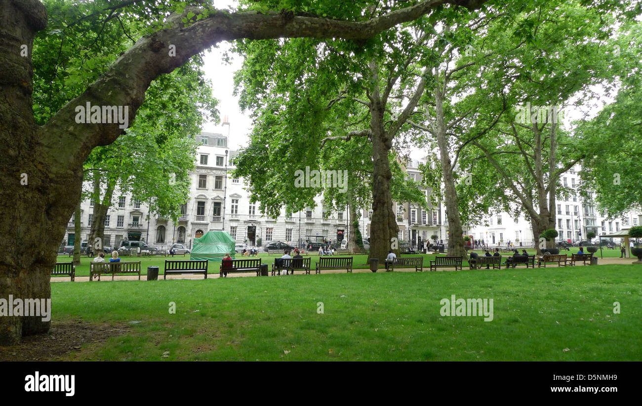 Berkeley Square Gardens in Westminster, Londra, Regno Unito. Foto Stock