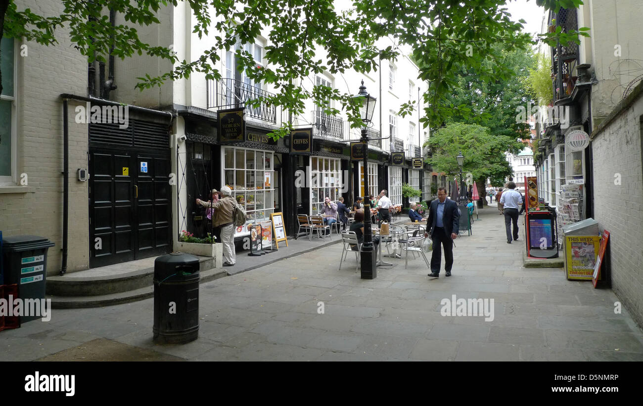 Woburn a piedi nel quartiere di Bloomsbury, Londra, Regno Unito. Foto Stock