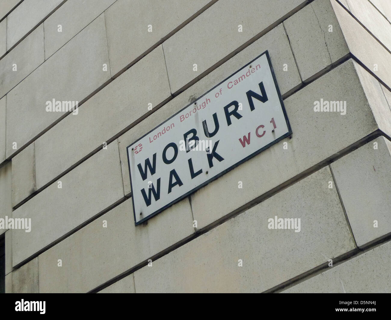 Woburn a piedi nel quartiere di Bloomsbury, Londra, Regno Unito. Foto Stock