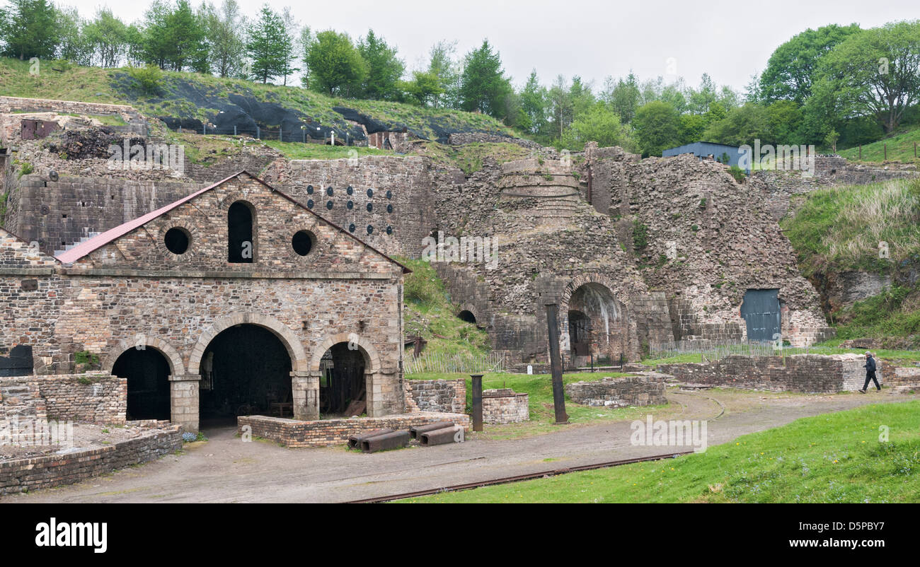 Il Galles, Blaenavon mondo sito Herirtage, opere in ferro, azionato 1789 fino agli inizi del novecento Foto Stock