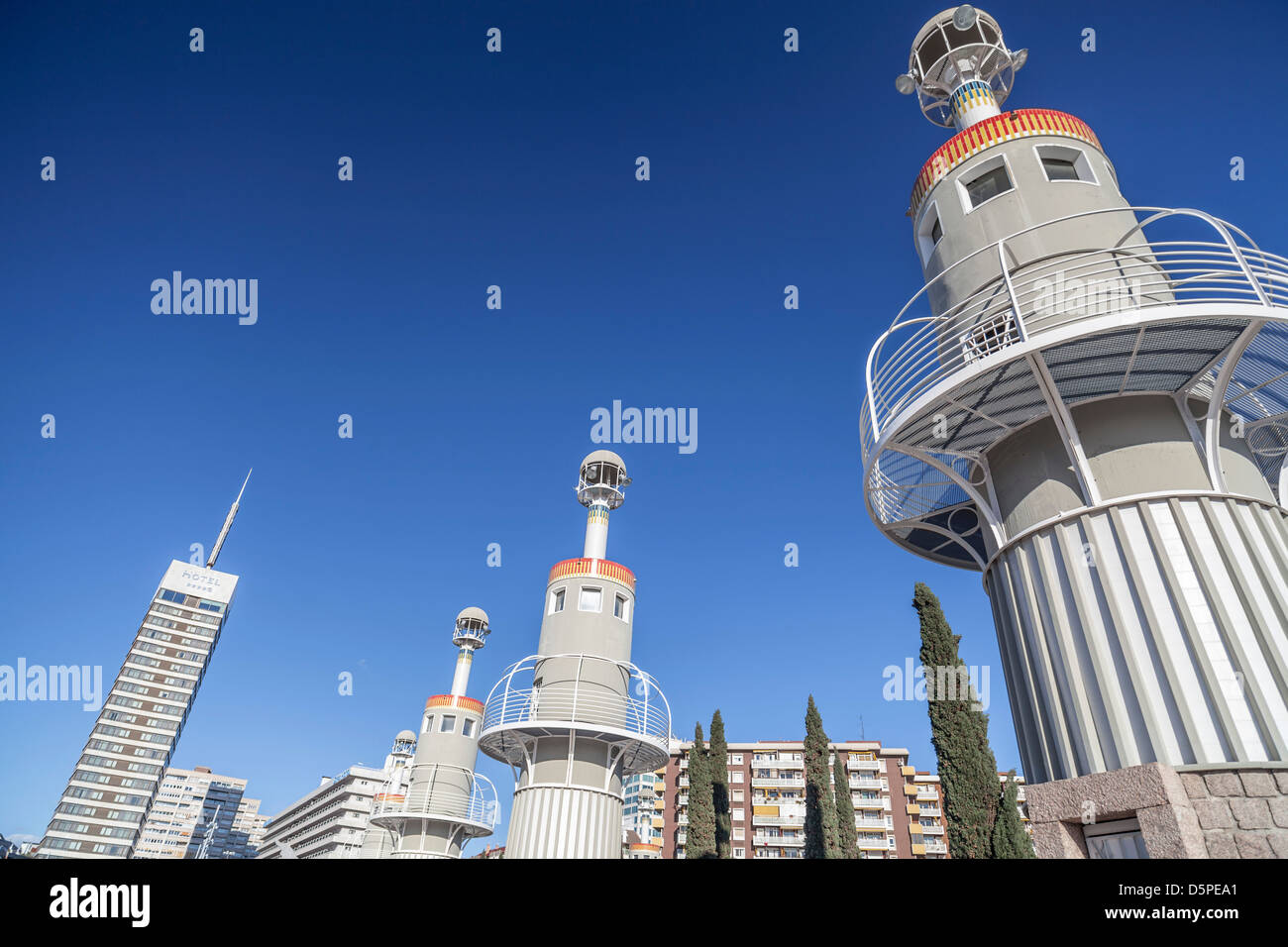 Park Espanya Industrial accanto alla stazione ferroviaria di Sants, Barcellona Foto Stock