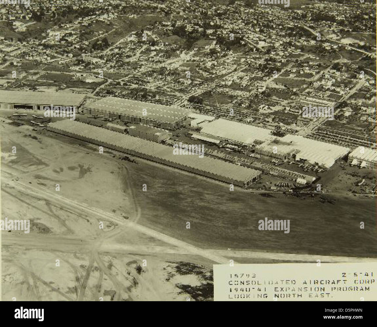 La Consolidated/Convair Aircraft Factory di San Diego fu un importante hub per la produzione di aeromobili, in particolare durante la seconda guerra mondiale, con il contributo della General Dynamics nello sviluppo di aerei militari e civili. Foto Stock