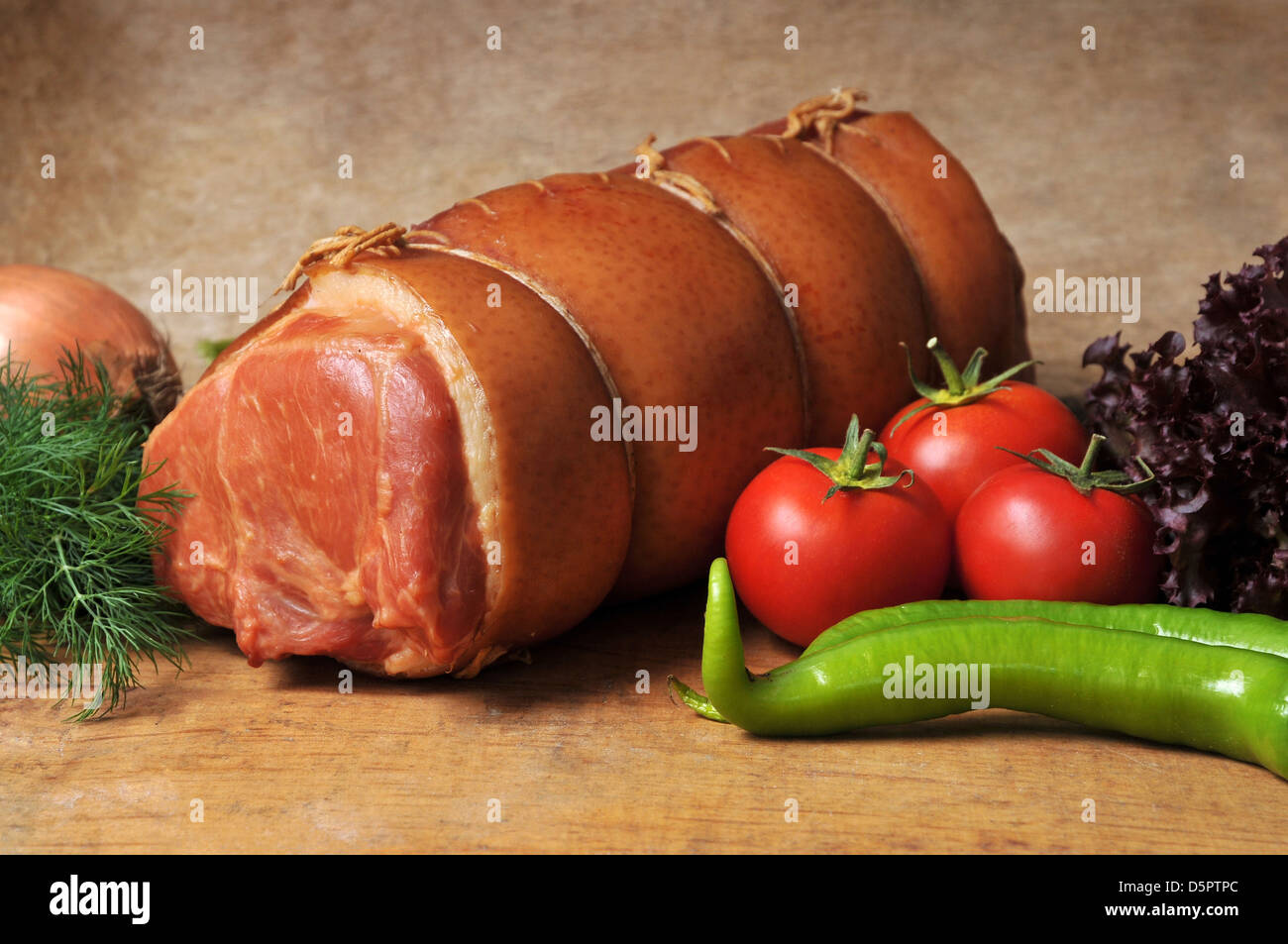 Carni fresche roll still life Foto Stock