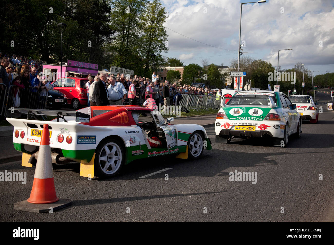 Circuito di Irlanda Rally, Lisburn, Irlanda del Nord, speciale allo stadio, Motor Sport Foto Stock