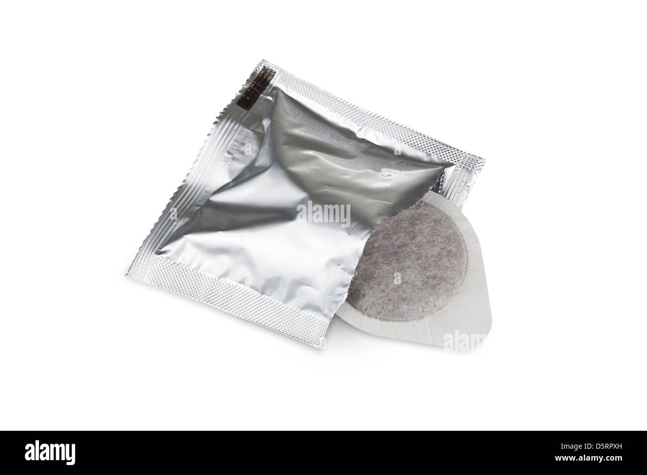 Le cialde di caffè su sfondo bianco Foto Stock