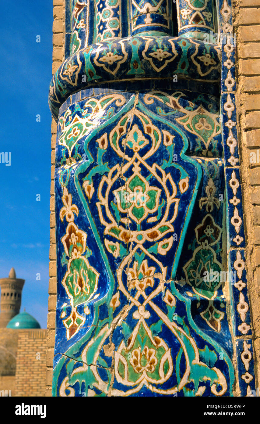 Tipica decorazione moschea. Bukhara. Uzbekistan Foto Stock