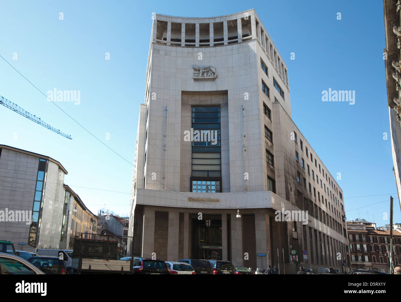 Uni Banca di Credito sede in Milano quartiere finanziario Foto Stock