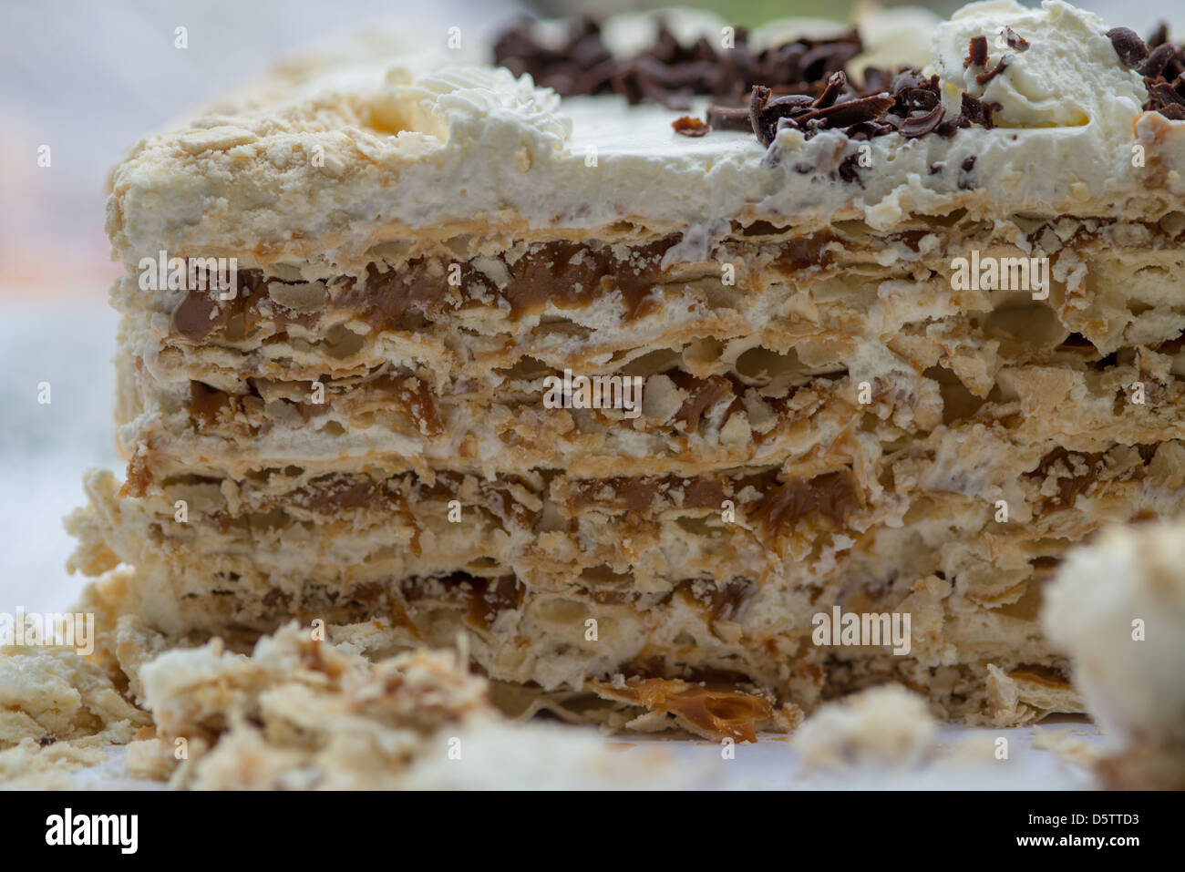 Cileno tradizionale torta stratificata, cileno dessert in Rancagua, Cile Foto Stock