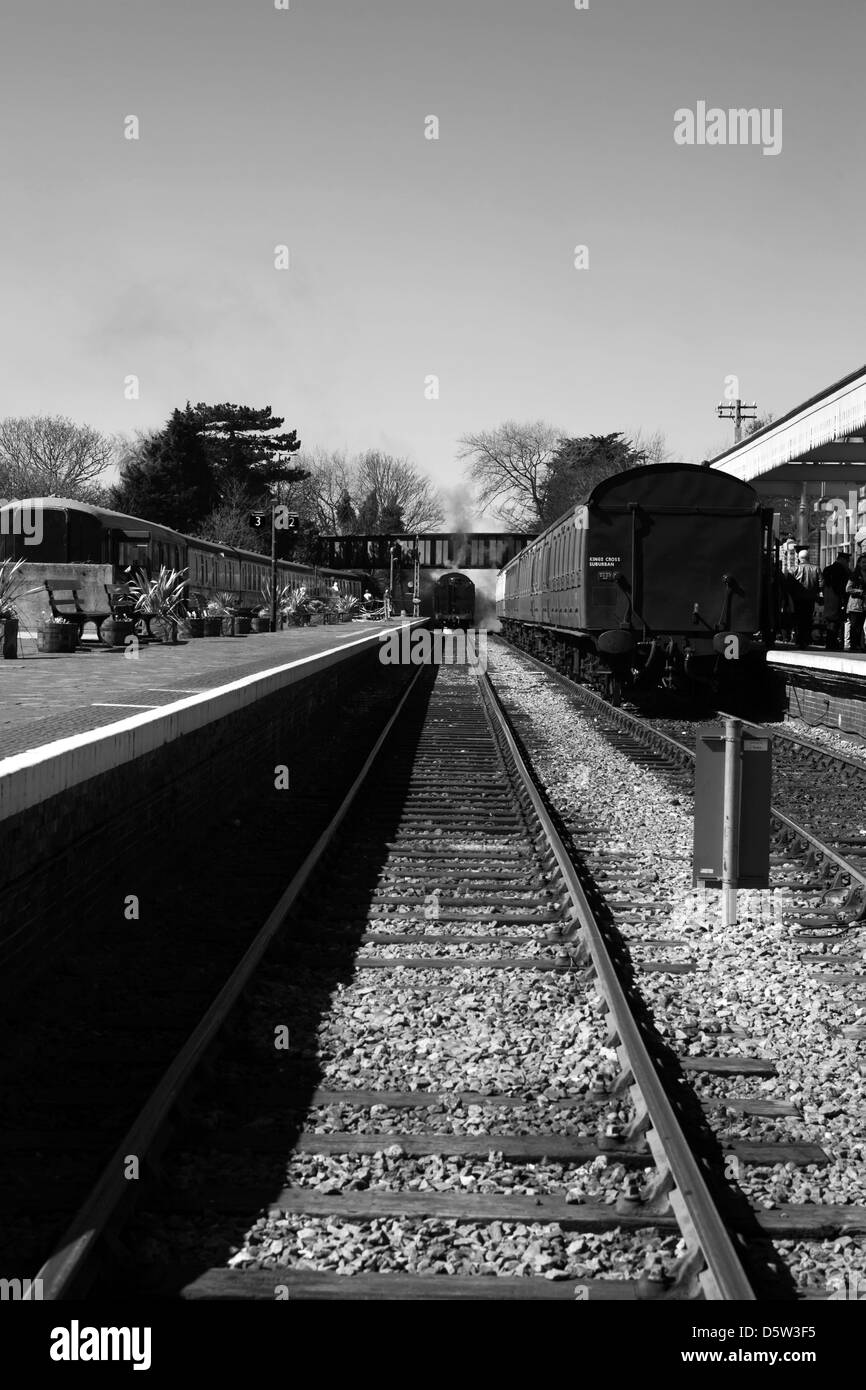 Sui binari Foto Stock