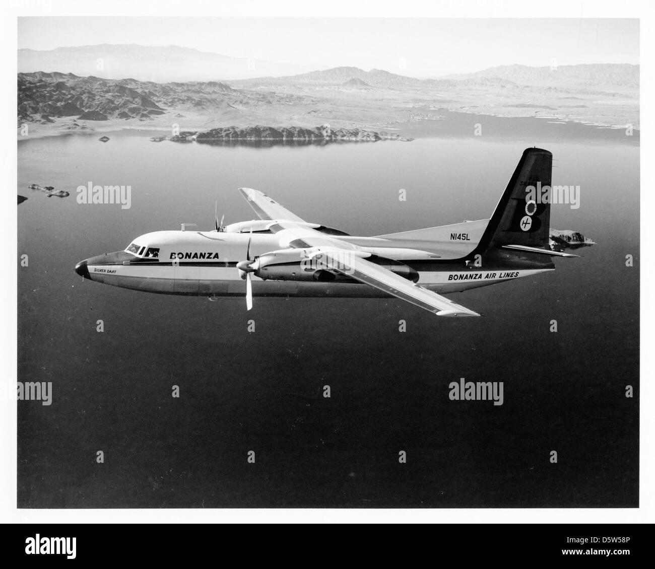 Il Fairchild F-27A "Friendship" era un velivolo turboelica bimotore utilizzato per il trasporto a corto e medio raggio. Fu ampiamente utilizzato da operatori militari e civili dopo la sua introduzione negli anni '1950 Foto Stock