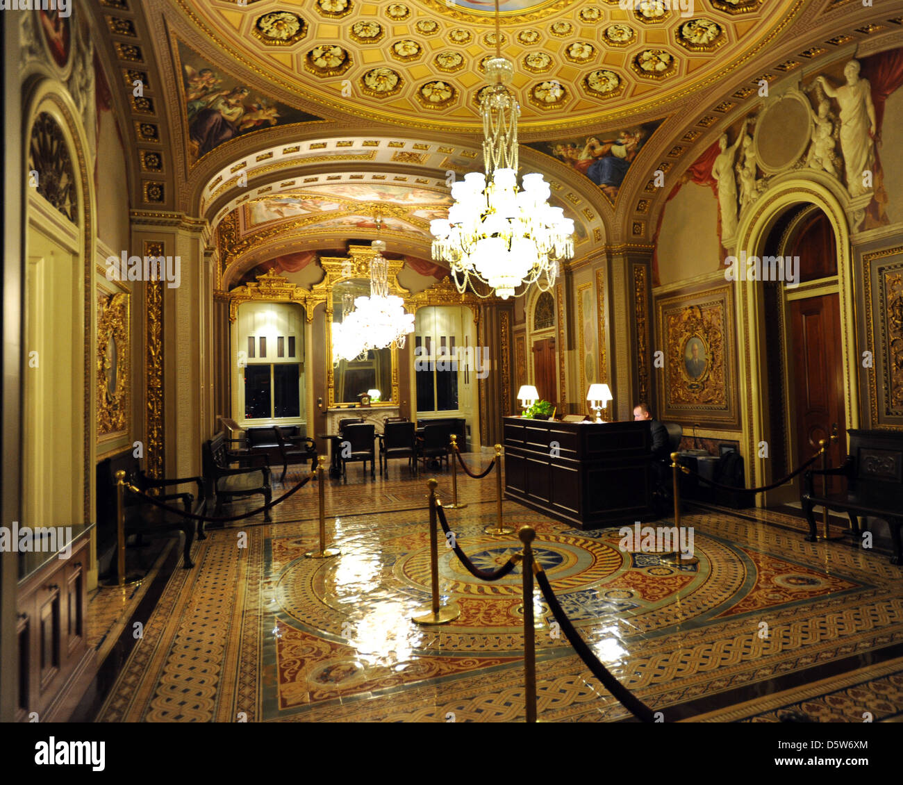 Senato degli Stati Uniti di sala reception con noi Campidoglio di Washington DC, Senato degli Stati Uniti, il governo federale degli Stati Uniti d'America, Foto Stock