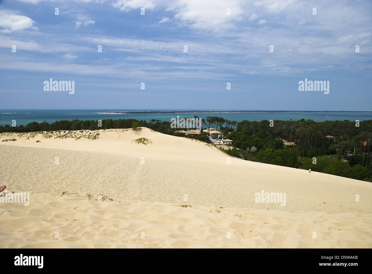 Dune del deserto vicino al mare Foto Stock