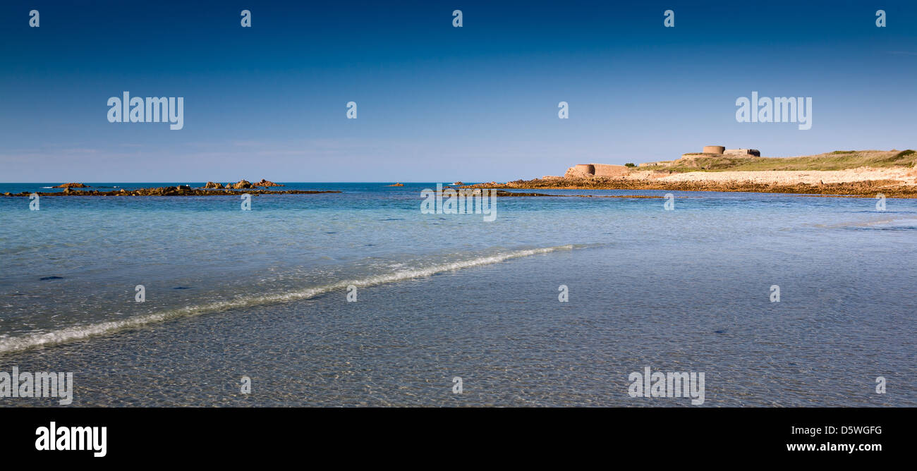 La scena costiere di Guernsey nelle isole del Canale. Foto Stock