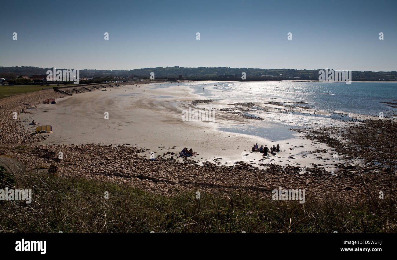 La scena costiere di Guernsey nelle isole del Canale. Foto Stock