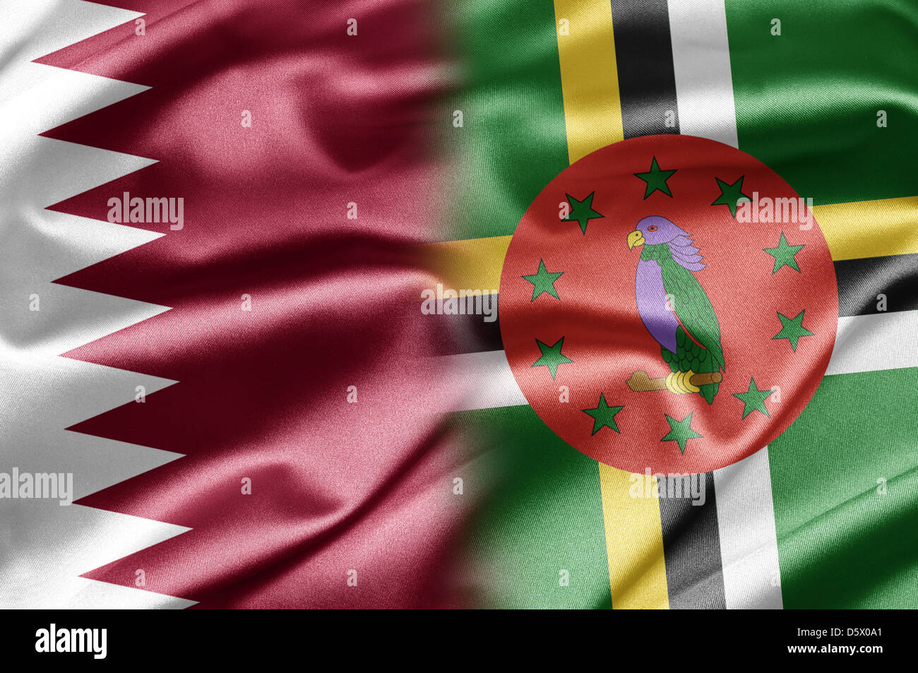 Il Qatar e la Dominica Foto Stock