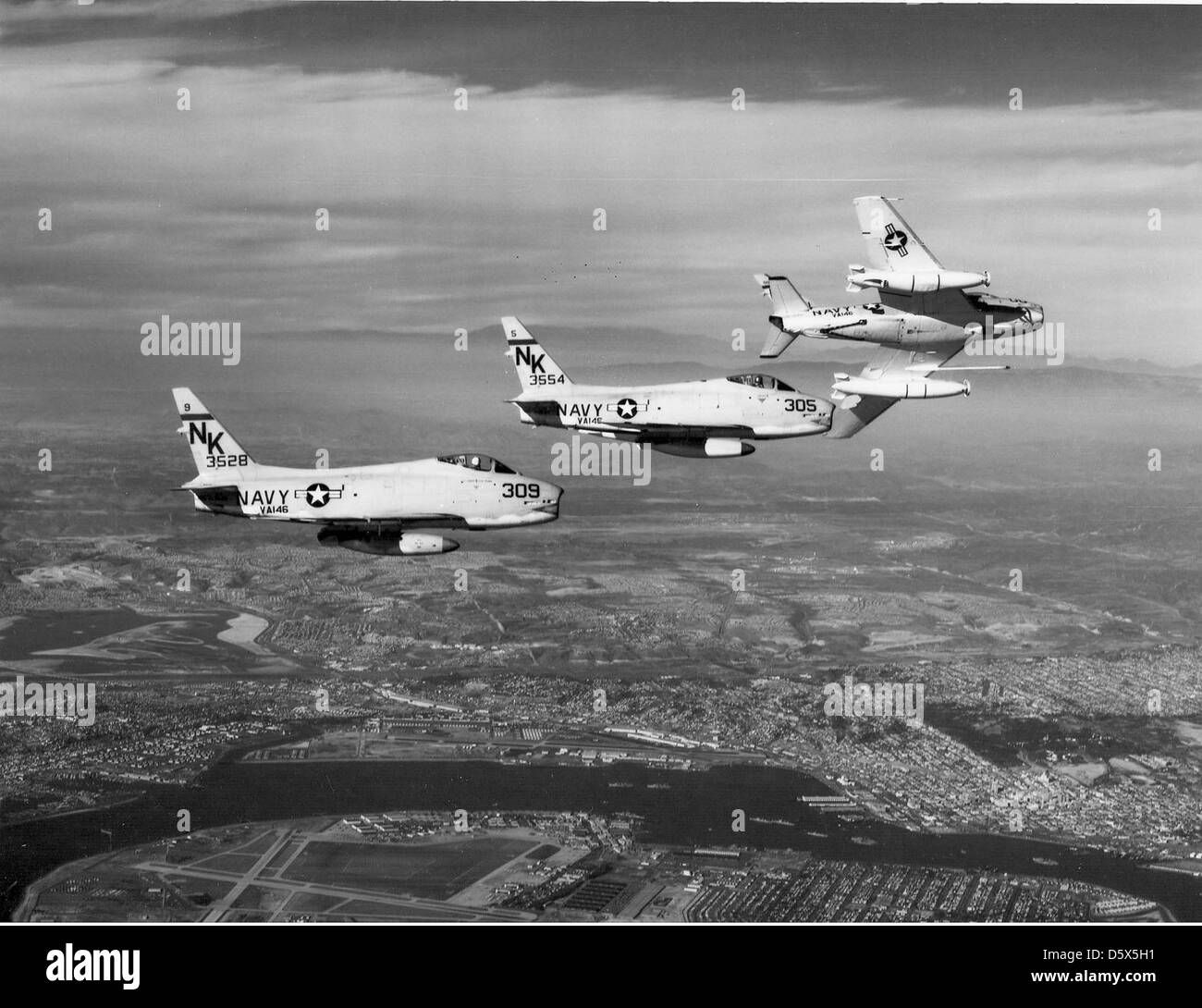 North American FJ-4B (AF-1E) 'Furys' di VA-146. Foto Stock