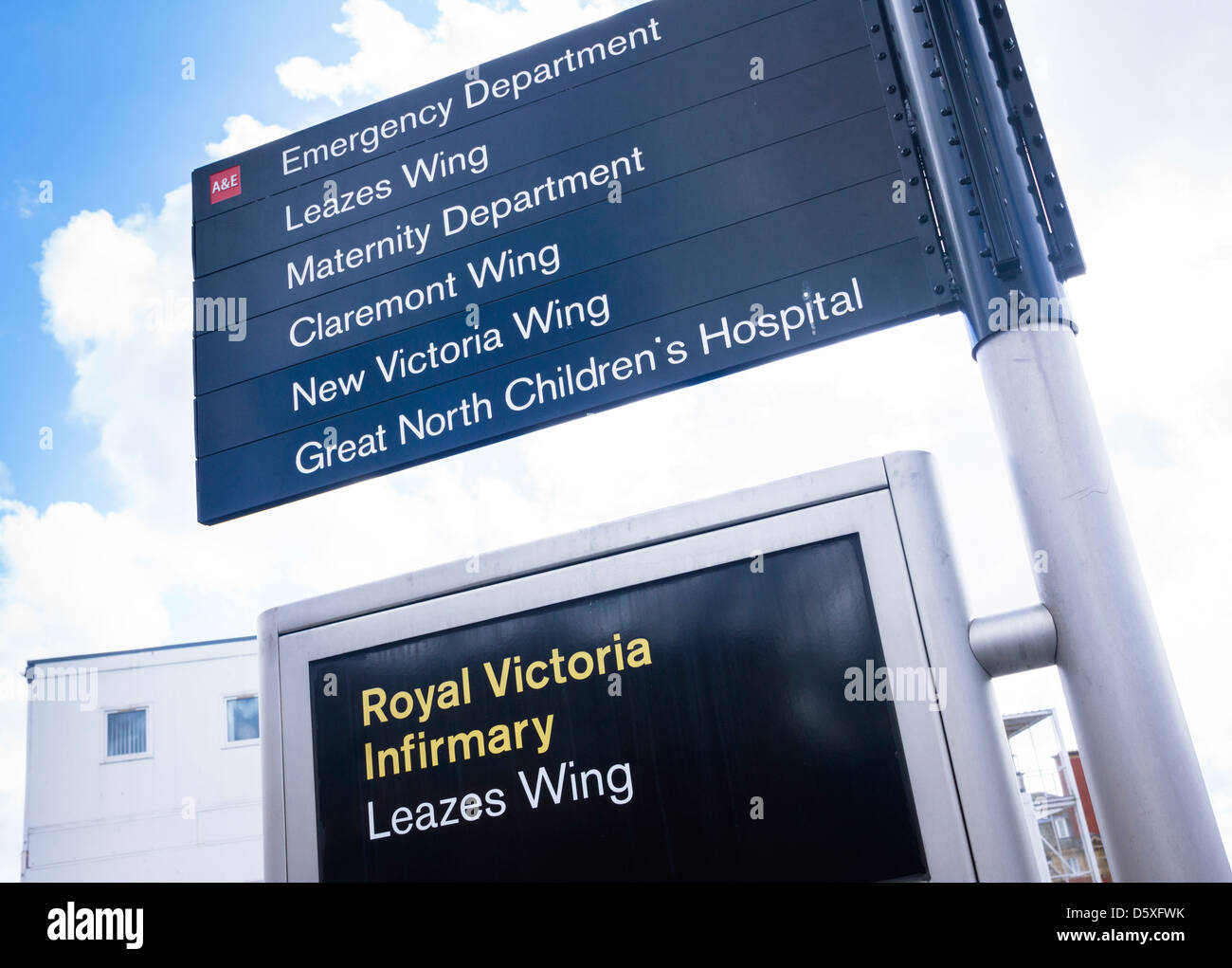 NHS segno dell'ospedale. Foto Stock