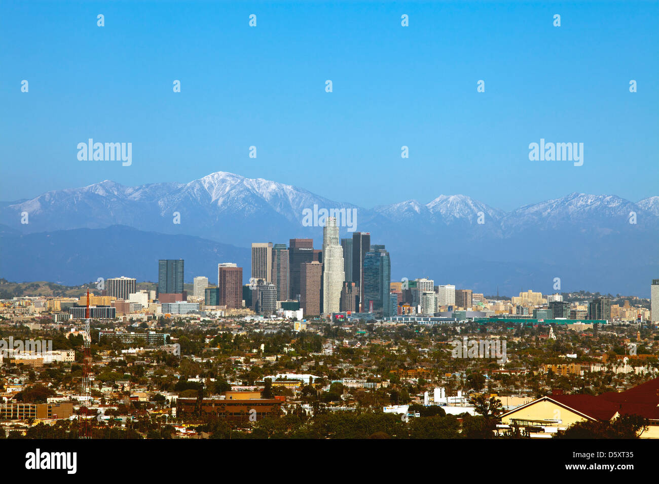 Los Angeles Skyline (2/2013), montagne di San Gabriel, California Foto Stock