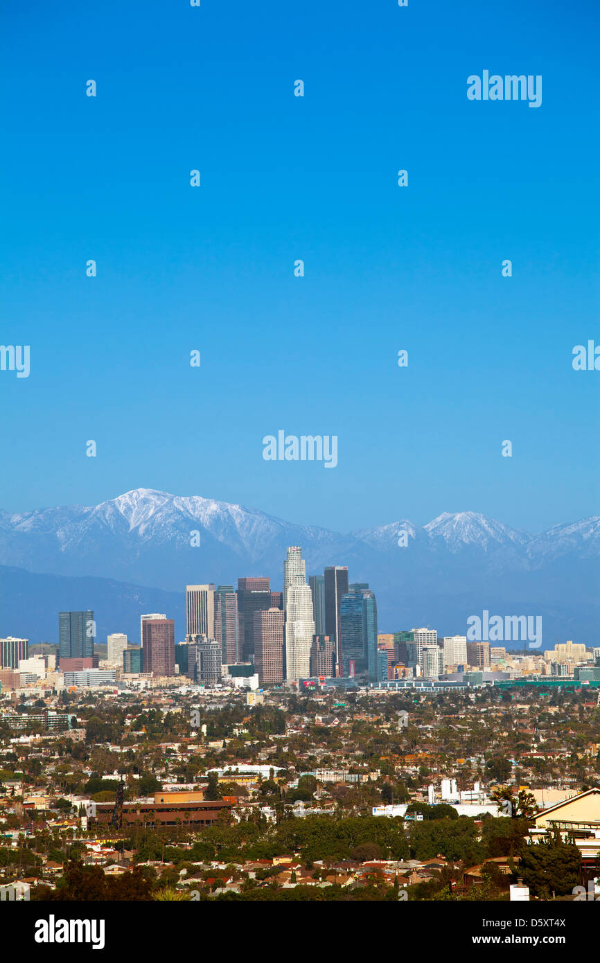 Los Angeles Skyline (2/2013), montagne di San Gabriel, California Foto Stock