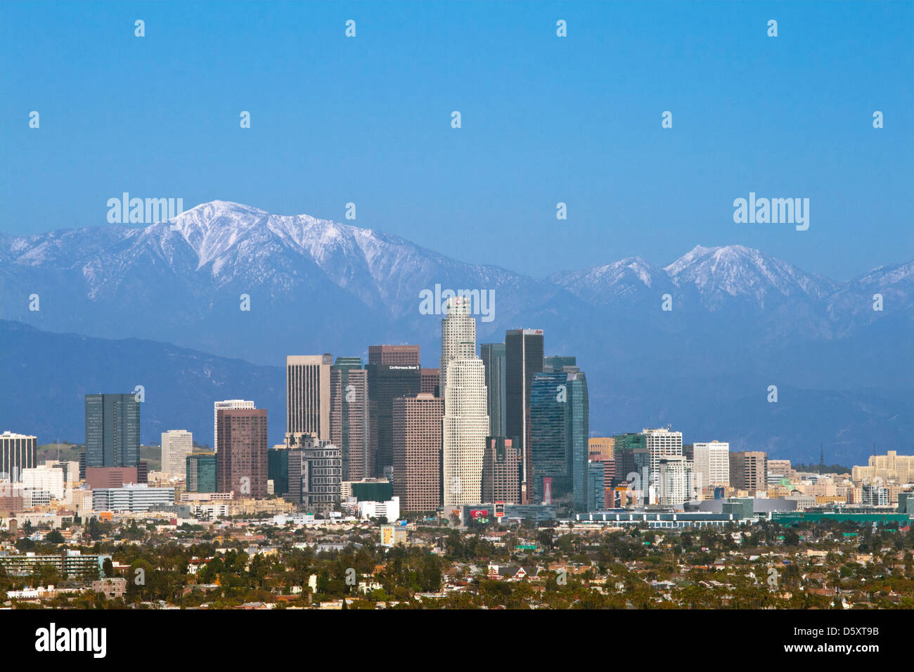 Los Angeles Skyline (2/2013), montagne di San Gabriel, California Foto Stock