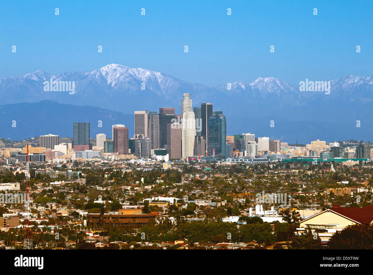 Los Angeles Skyline (2/2013), montagne di San Gabriel, California Foto Stock
