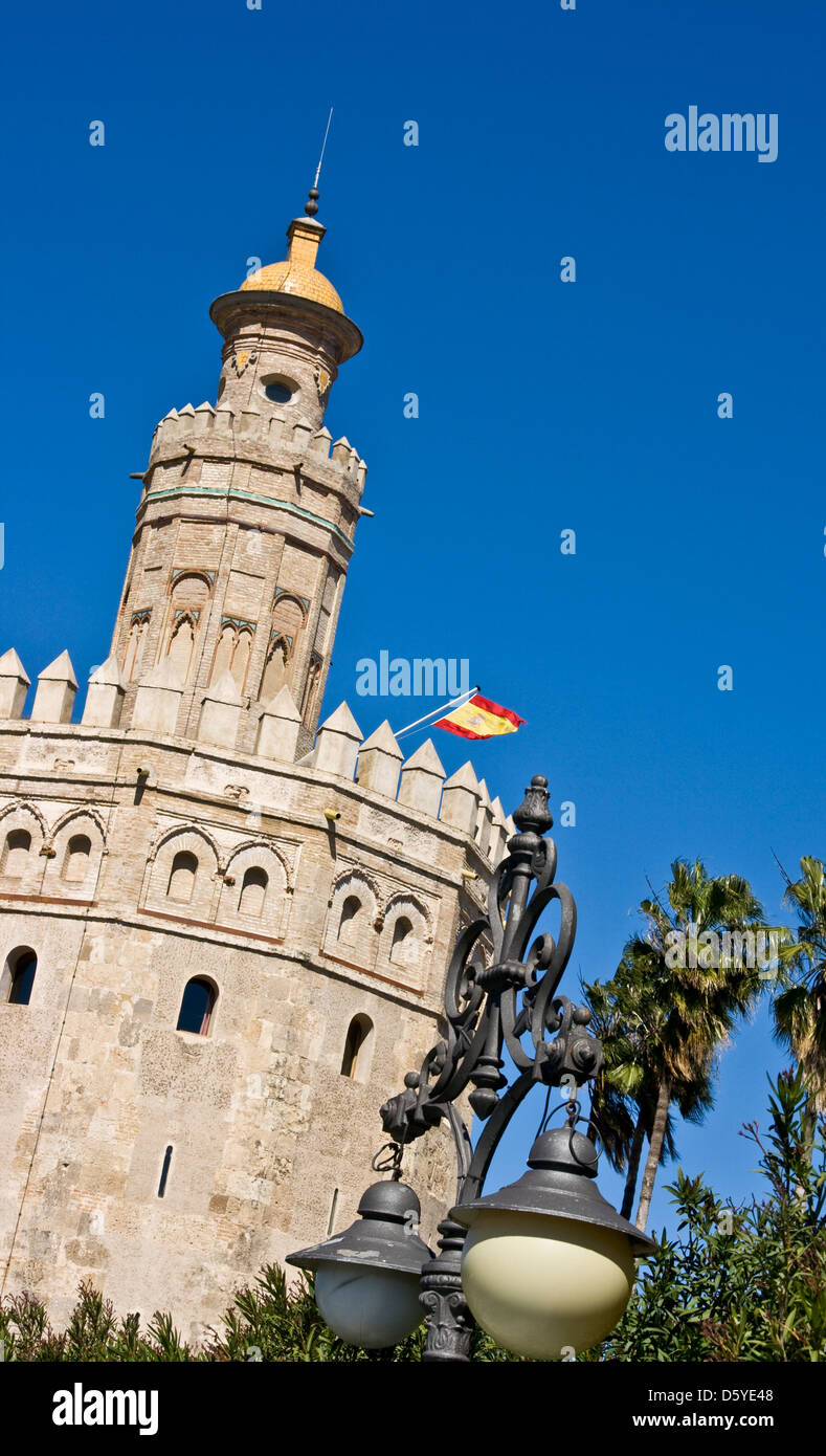 Torre del Oro 'torre d'Oro" Siviglia Andalusia Spagna Europa Foto Stock