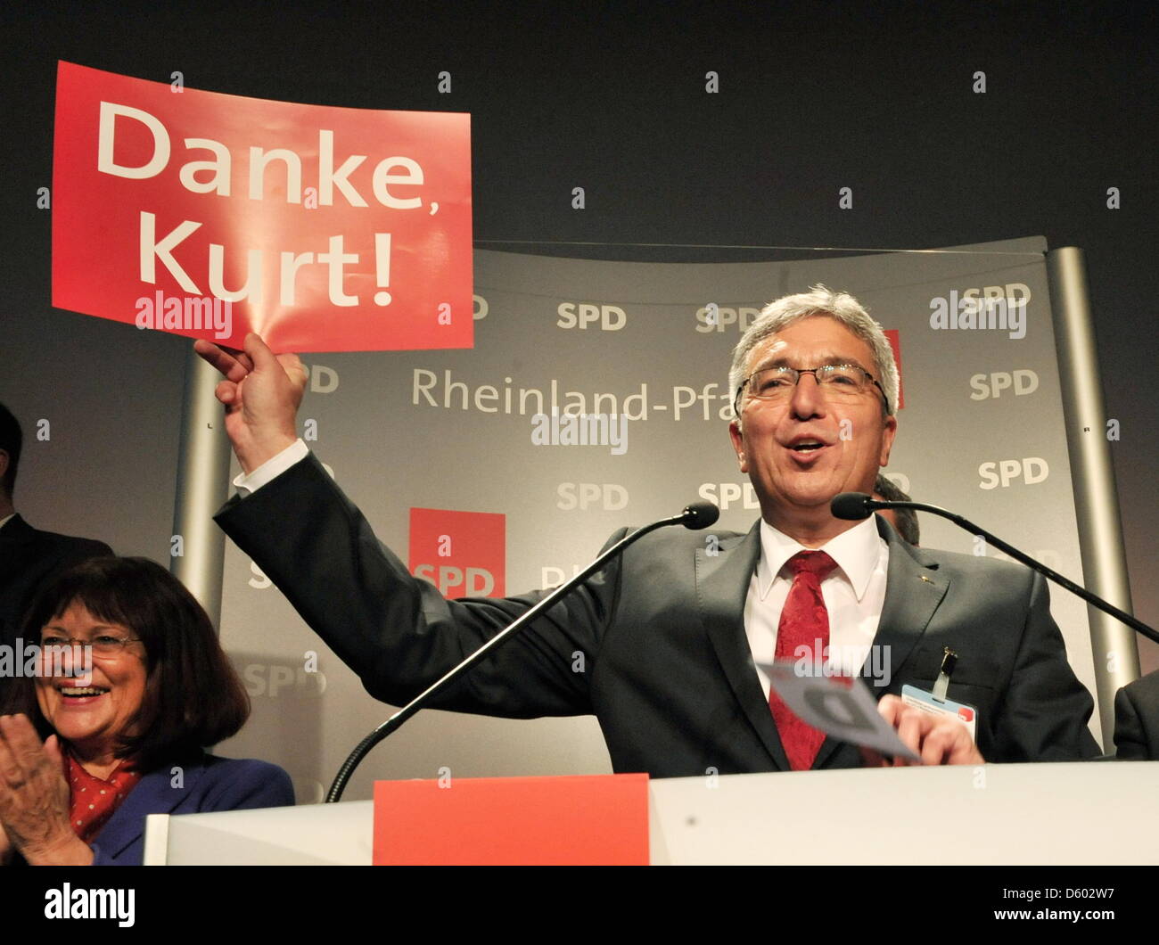 Il neo eletto capo della Renania Palatinato SPD Roger onde Lewentz durante uno stato parte incontro a Mainz, Germania, 10 novembre 2012. Foto: Roland Holschneider Foto Stock