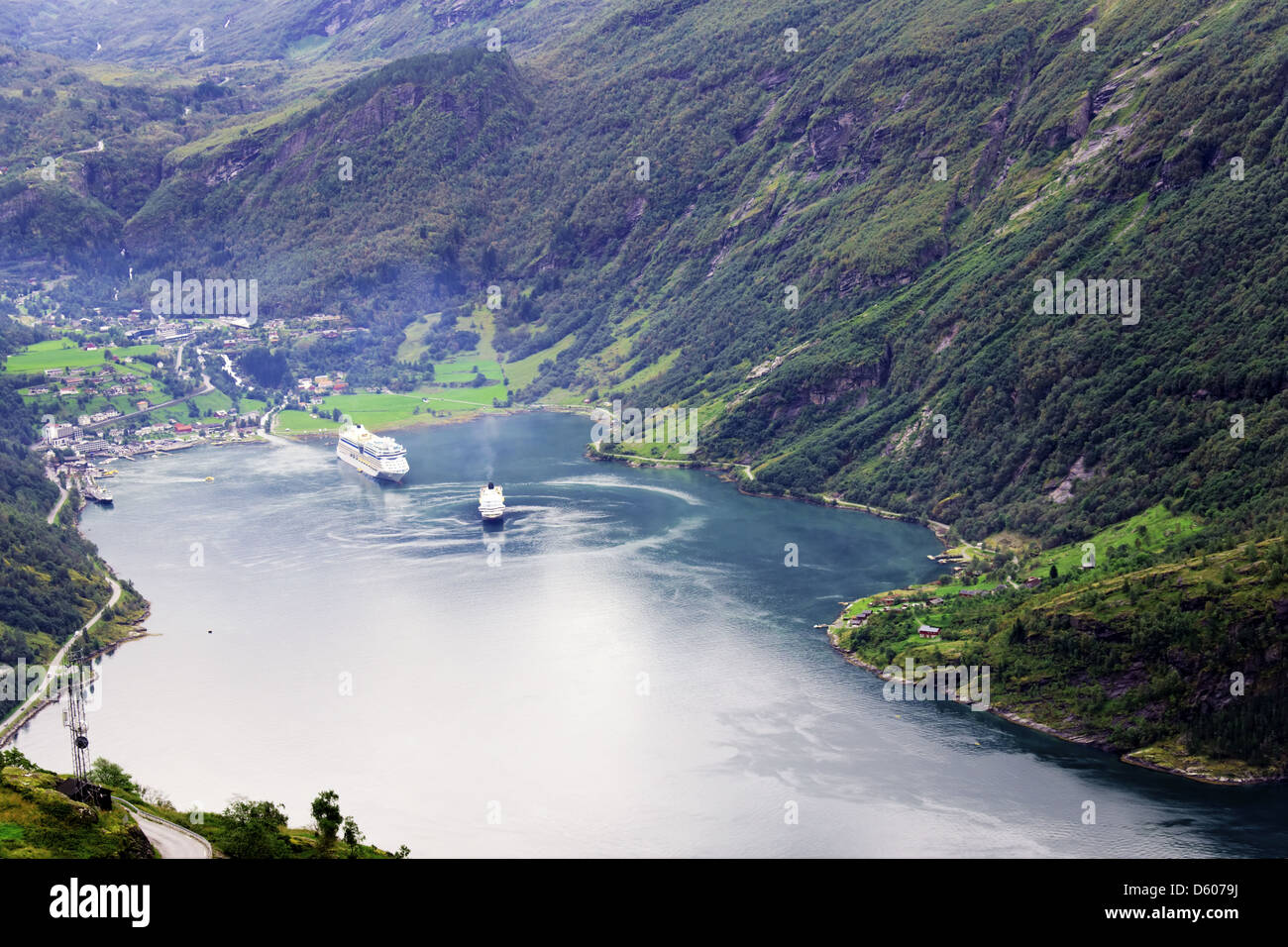 Geiranger Fjord navi da crociera Foto Stock