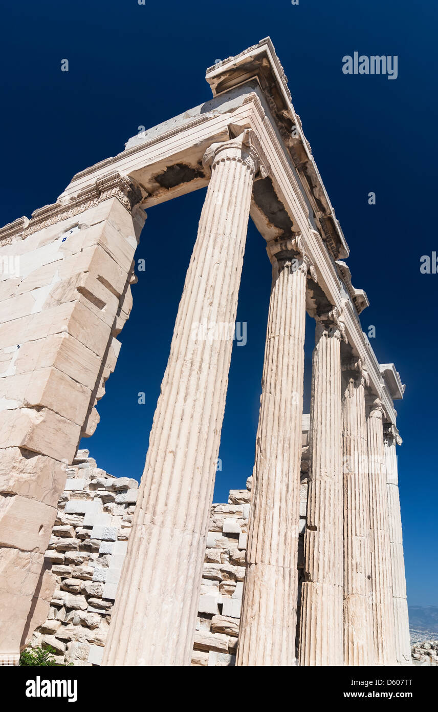 Eretteo sull'Acropoli, una delle antiche civiltà greca templi. Atene, greco Foto Stock