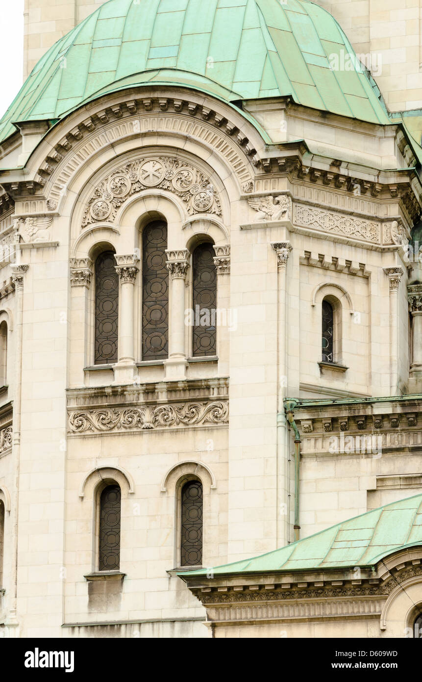 Detal della Cattedrale di St. Alexander Nevsky, Sofia, Bulgaria, Europa Foto Stock